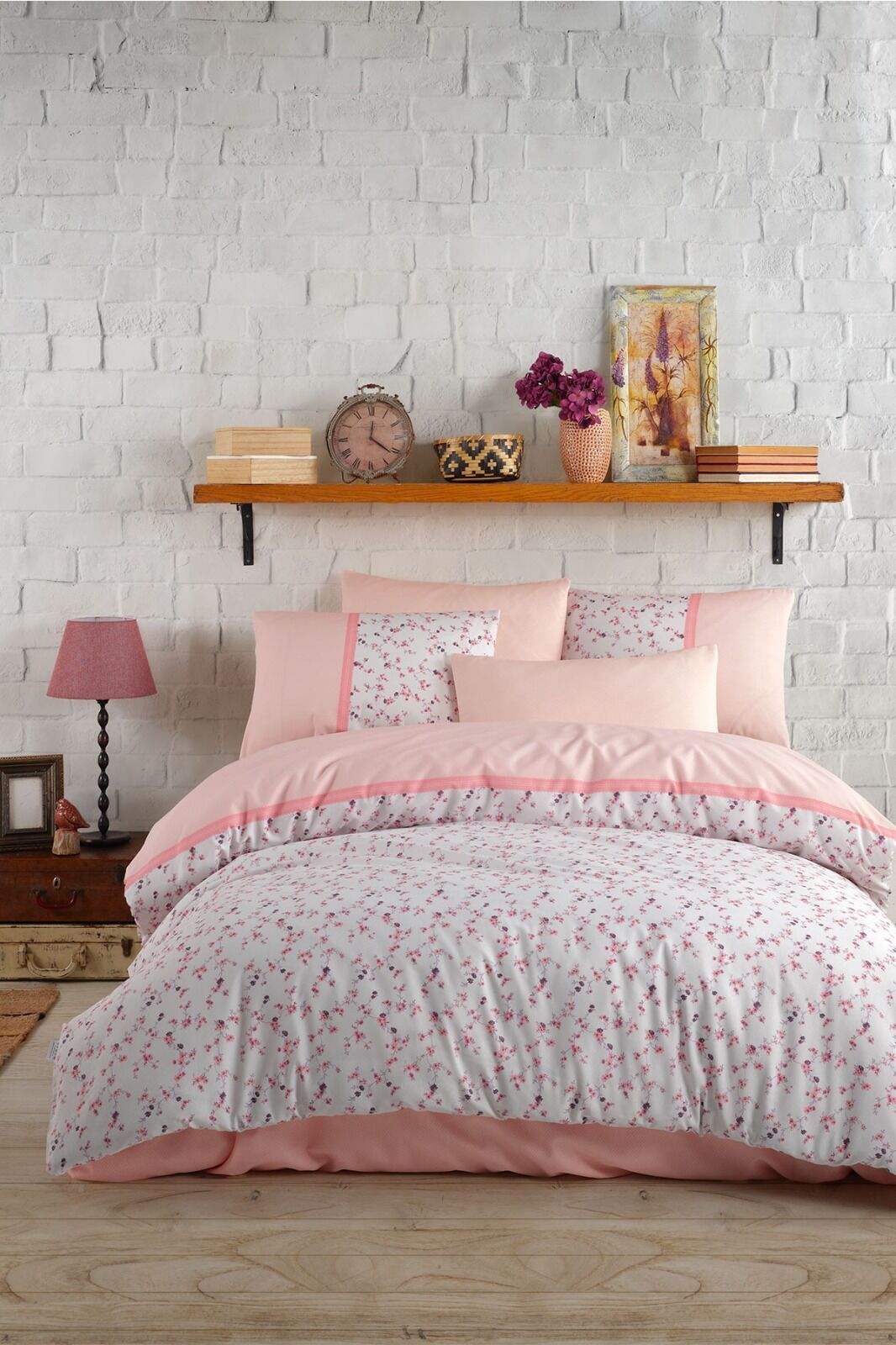ALMOSS RANFORCE PAMUKLU LİLY PEMBE NEVRESİM TAKIMI