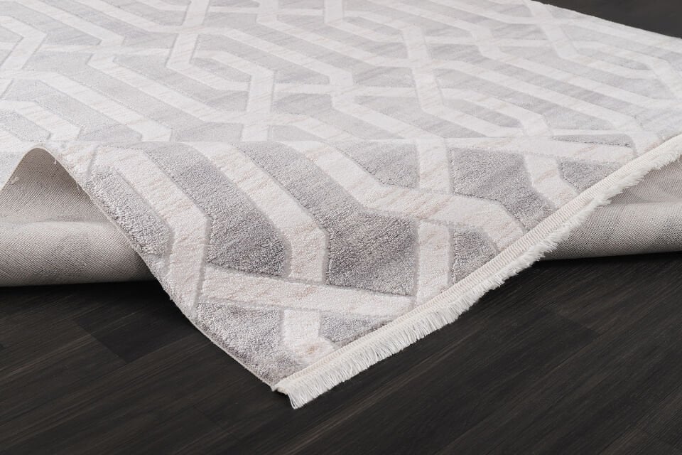 ALMOSS COSTALLA 9925G BEYAZ-GRİ AKRİLİK MAKİNA HALISI