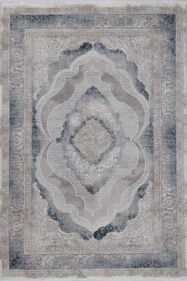 ASPENDOS KLASİK 4387M GRİ-MAVİ AKRİLİK MAKİNA HALISI