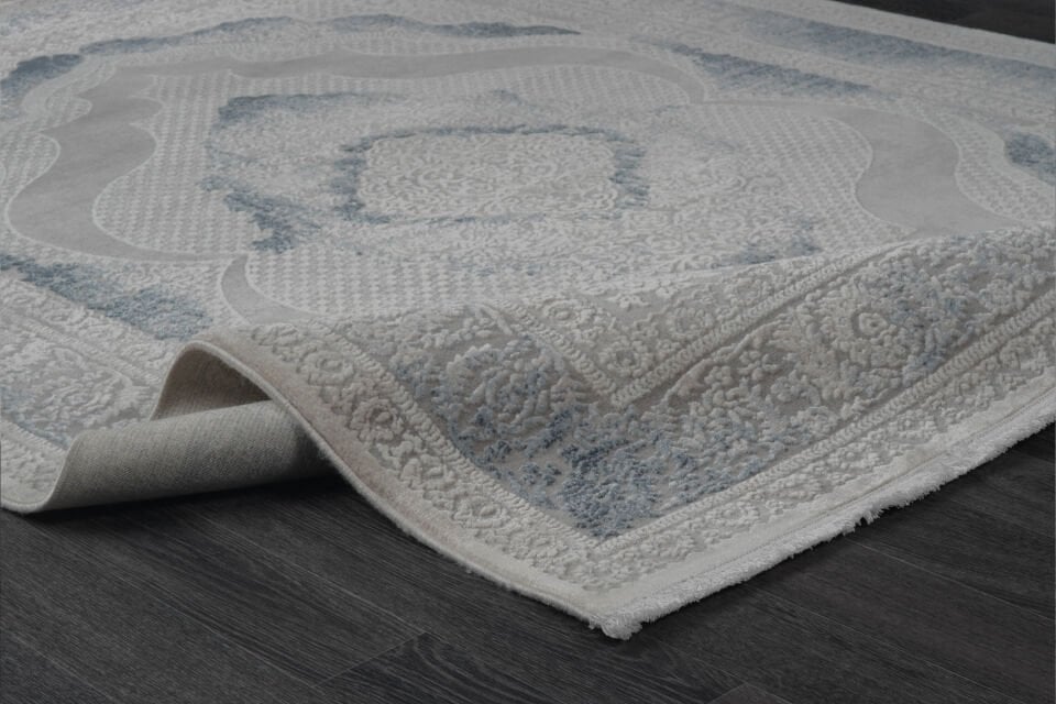 ASPENDOS KLASİK 4387M GRİ-MAVİ AKRİLİK MAKİNA HALISI