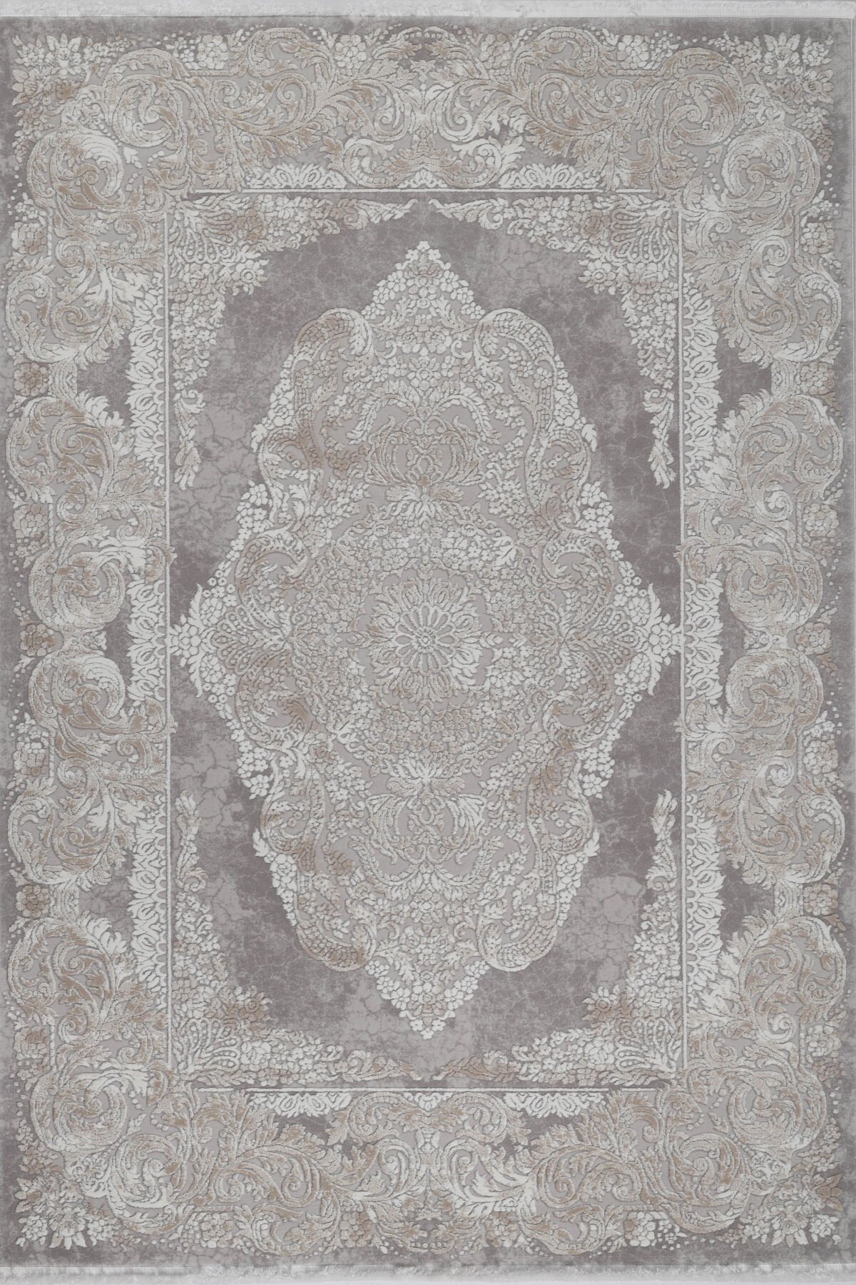 ASPENDOS KLASİK 4196B GRİ-BEJ AKRİLİK MAKİNA HALISI