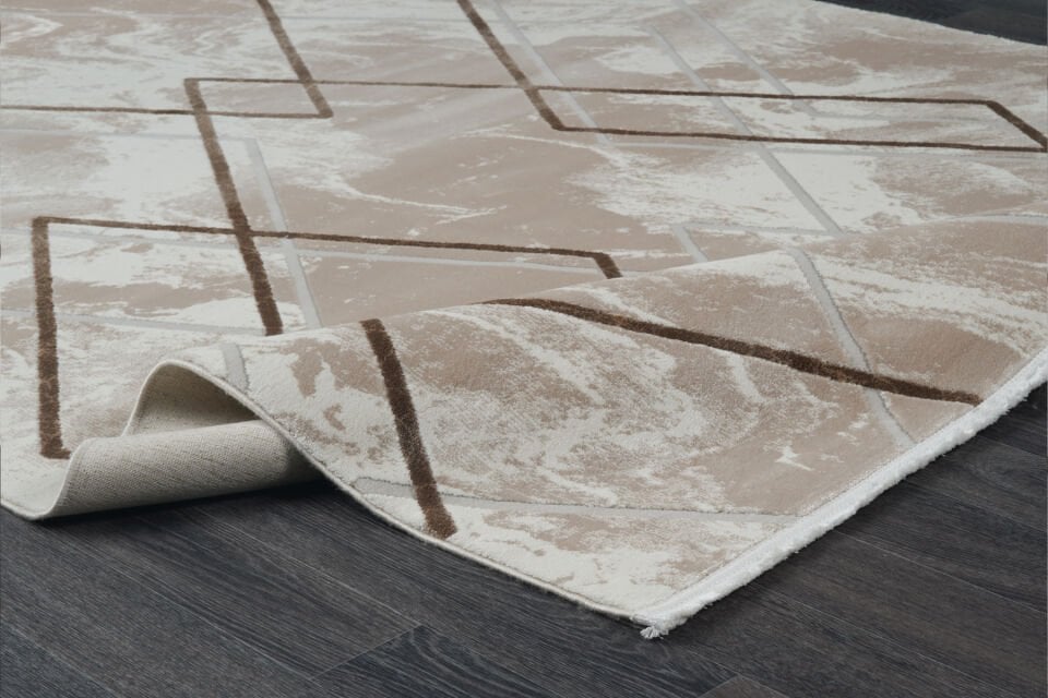 ASPENDOS MODERN 4388K GRİ-KAHVE AKRİLİK MAKİNA HALISI