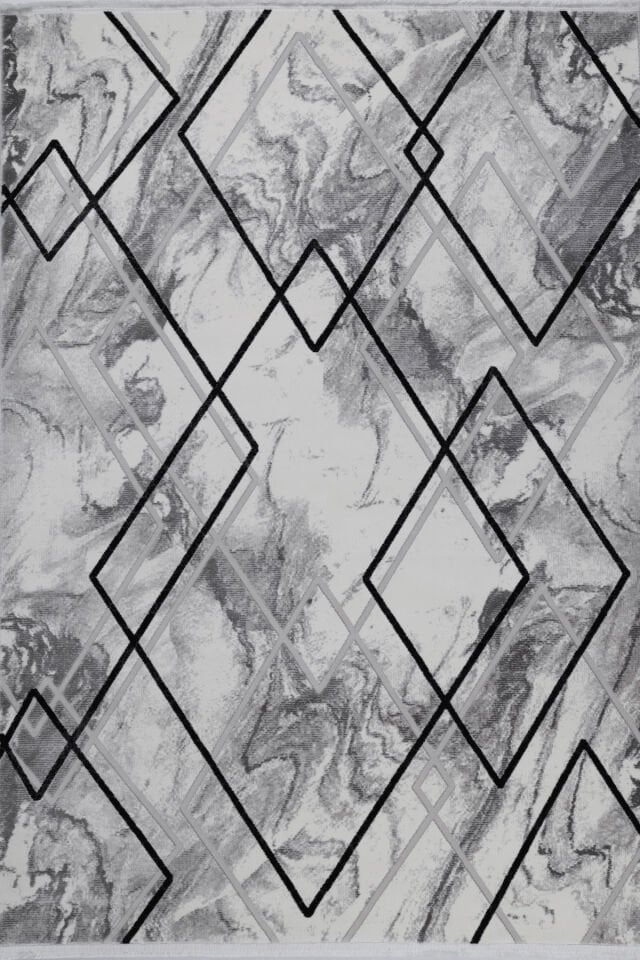 ASPENDOS MODERN 4388B GRİ-SİYAH AKRİLİK MAKİNA HALISI