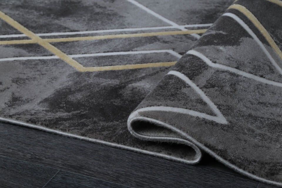 ASPENDOS MODERN 4388A GRİ-SARI AKRİLİK MAKİNA HALISI