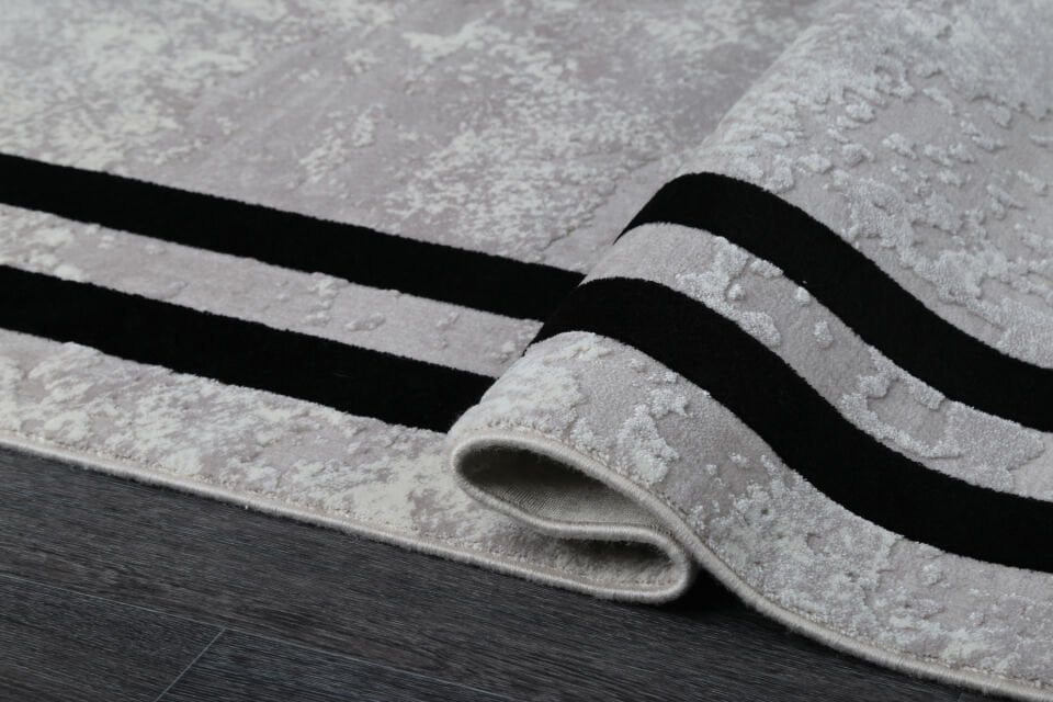 ASPENDOS MODERN 4228C GRİ-SİYAH AKRİLİK MAKİNA HALISI