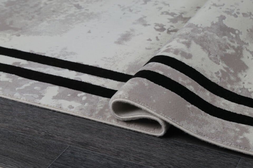 ASPENDOS MODERN 4229A GRİ-SİYAH AKRİLİK MAKİNA HALISI