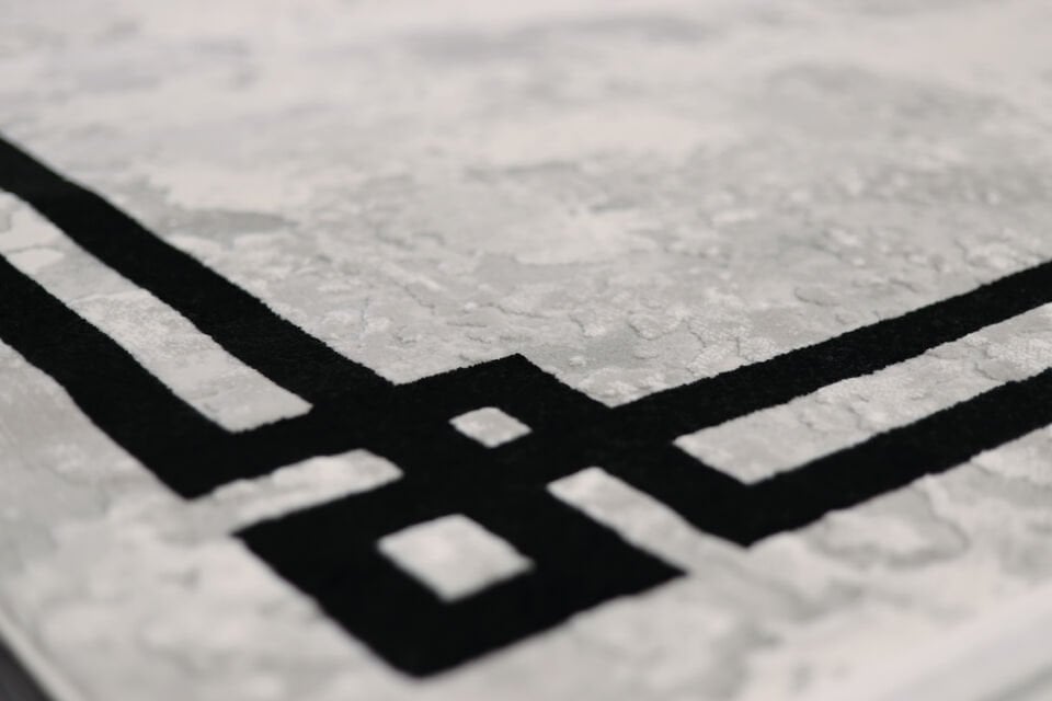 ASPENDOS MODERN 4229A GRİ-SİYAH AKRİLİK MAKİNA HALISI