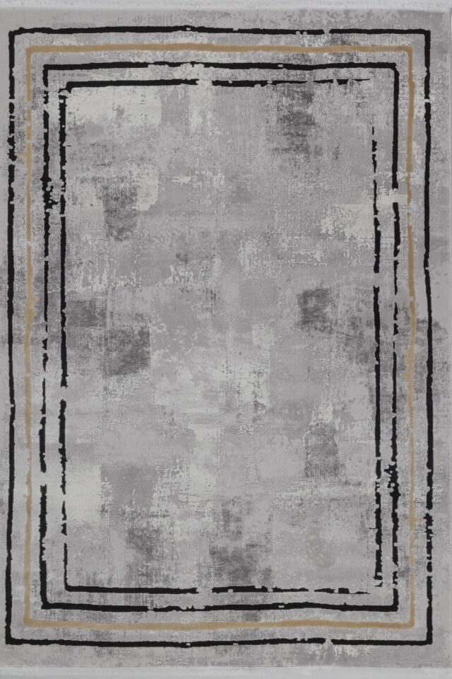 ASPENDOS MODERN 4386B GRİ-SARI AKRİLİK MAKİNA HALISI