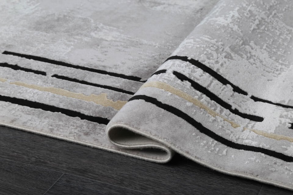 ASPENDOS MODERN 4386B GRİ-SARI AKRİLİK MAKİNA HALISI