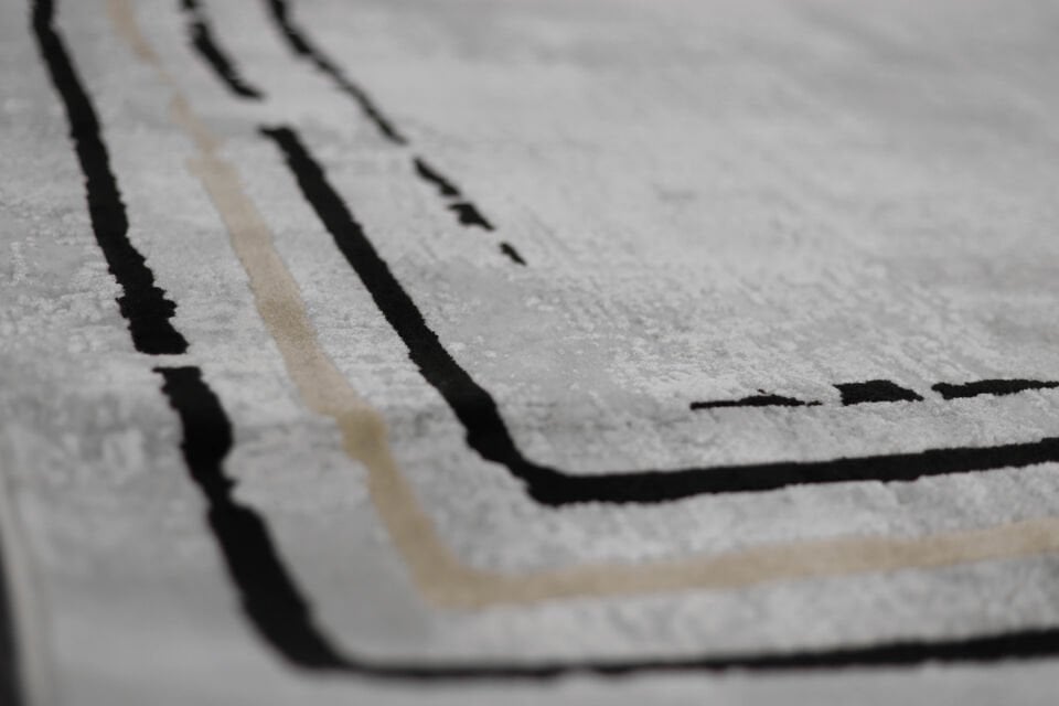 ASPENDOS MODERN 4386B GRİ-SARI AKRİLİK MAKİNA HALISI