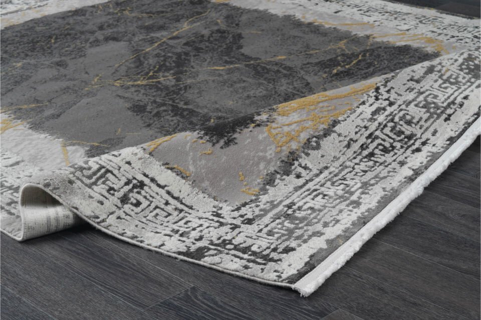 ASPENDOS MODERN 4390A GRİ-SARI AKRİLİK MAKİNA HALISI