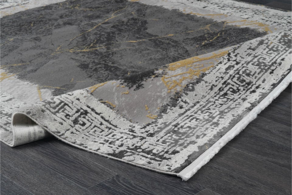 ASPENDOS MODERN 4390A GRİ-SARI AKRİLİK MAKİNA HALISI