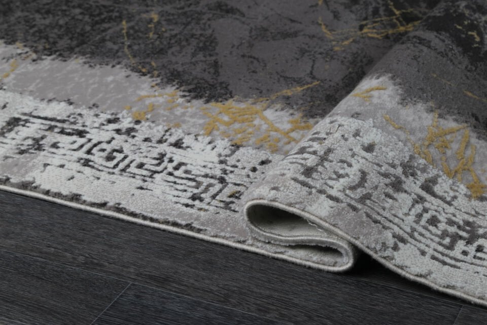 ASPENDOS MODERN 4390A GRİ-SARI AKRİLİK MAKİNA HALISI