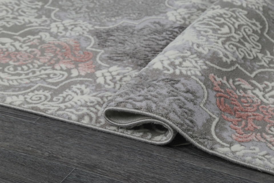 KUVARS 5451P GRİ-PEMBE AKRİLİK MAKİNA HALISI