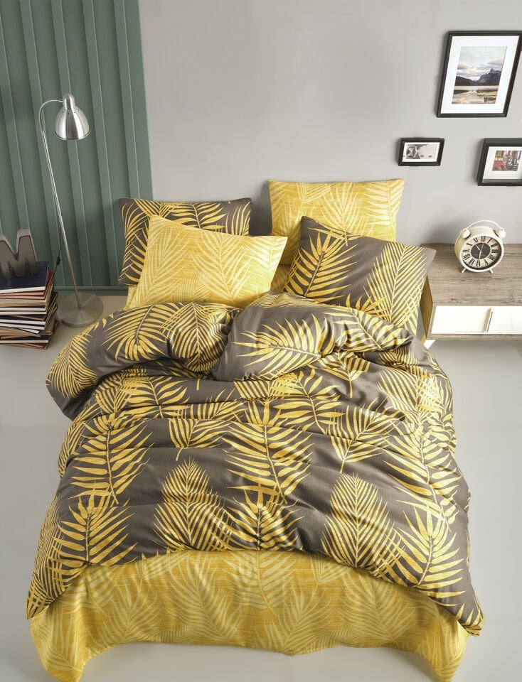 ALMOSS RANFORCE PAMUKLU  PALM SARI NEVRESİM TAKIMI