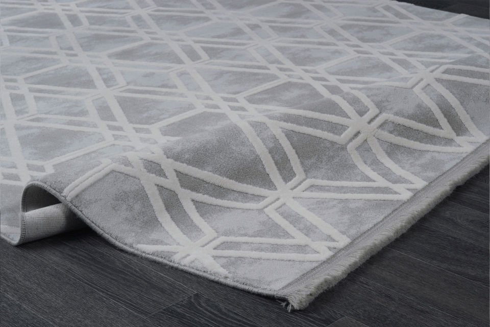 QUARTZ 5452B GRAY-CREAM ACRYLIC MACHINE CARPET