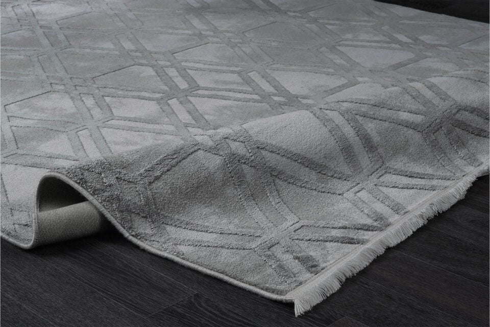 KUVARS 5452G GRİ-GRİ AKRİLİK MAKİNA HALISI