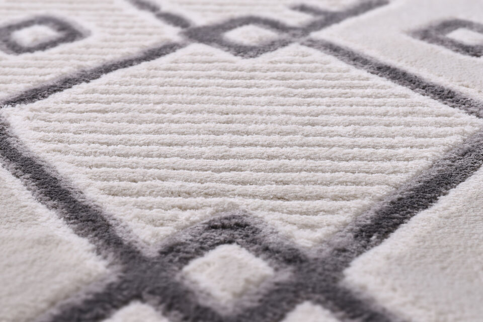 SEPTEMBER B578T CREAM-L.GRAY DECORATIVE MACHINE CARPET