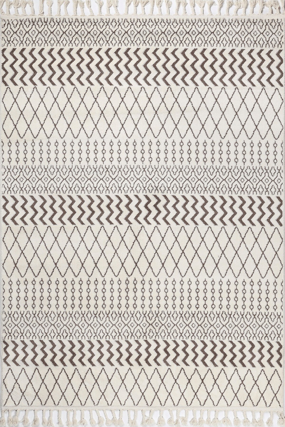 ALATURKA 4952A BEYAZ-KAHVE DEKORATİF MAKİNE HALISI