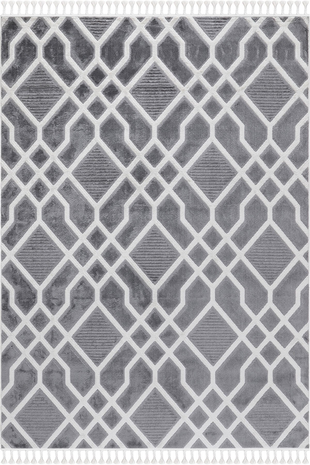 EYLÜL B675A LGREY-CREAM DEKORATİF MAKİNE HALISI