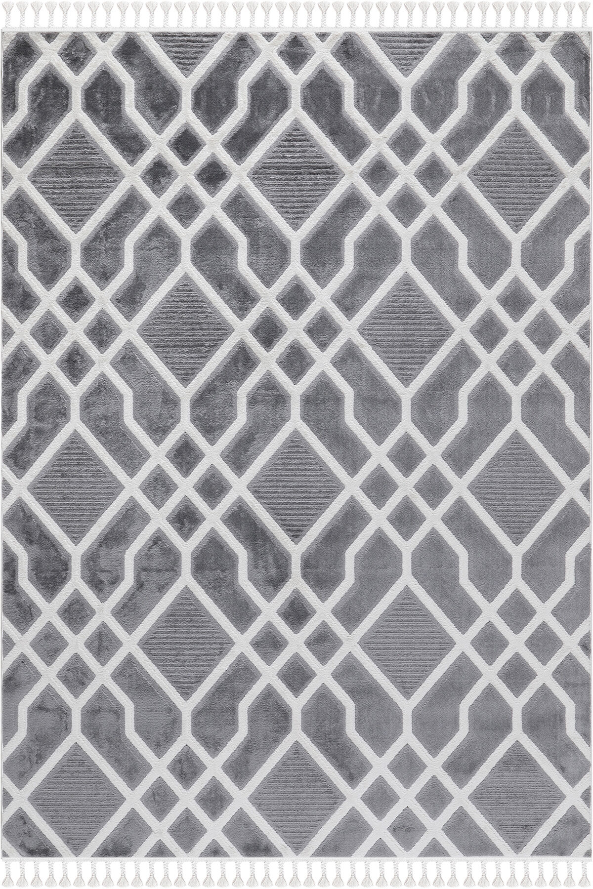 EYLÜL B675A LGREY-CREAM DEKORATİF MAKİNE HALISI