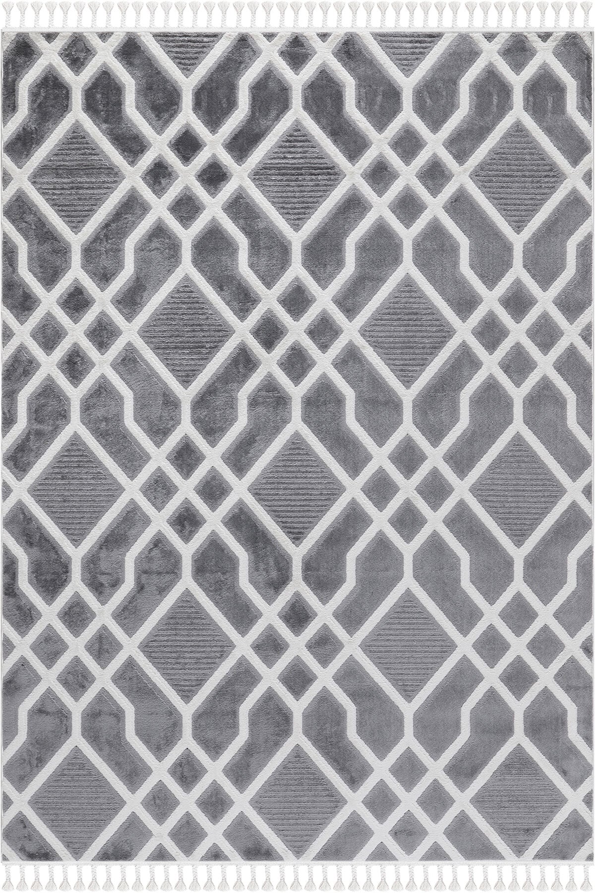 EYLÜL B675A LGREY-CREAM DEKORATİF MAKİNE HALISI