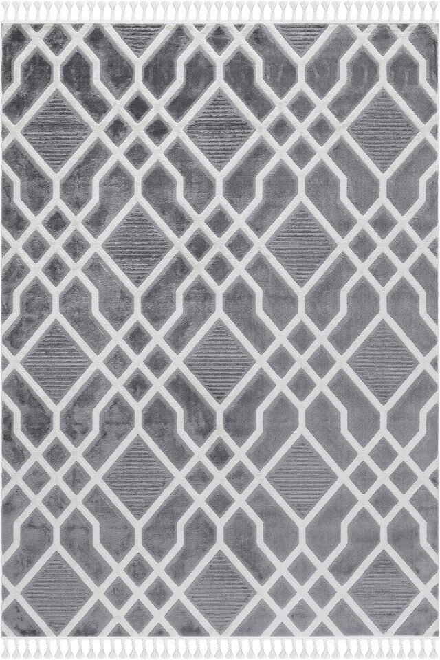 SEPTEMBER B675A LGREY-CREAM DECORATIVE MACHINE CARPET
