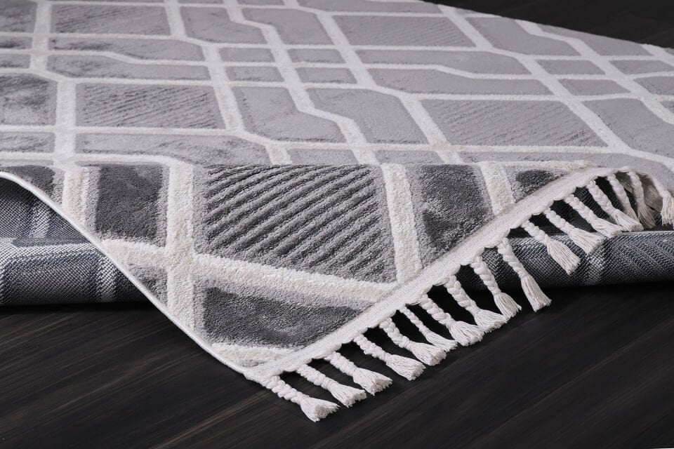 EYLÜL B675A LGREY-CREAM DEKORATİF MAKİNE HALISI