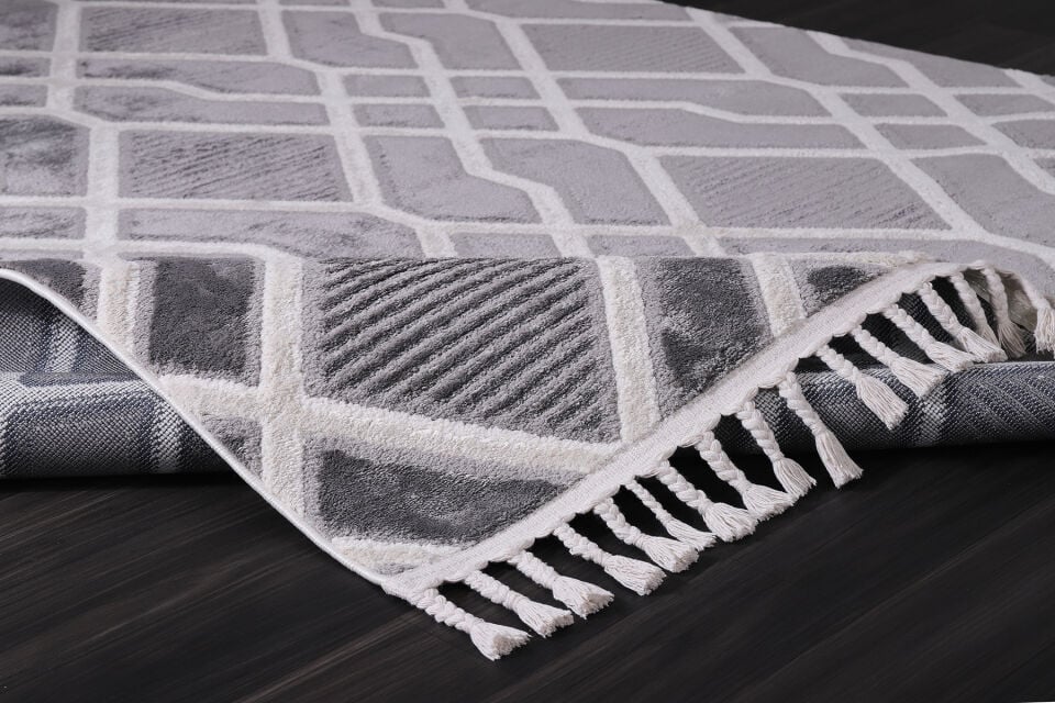 EYLÜL B675A LGREY-CREAM DEKORATİF MAKİNE HALISI
