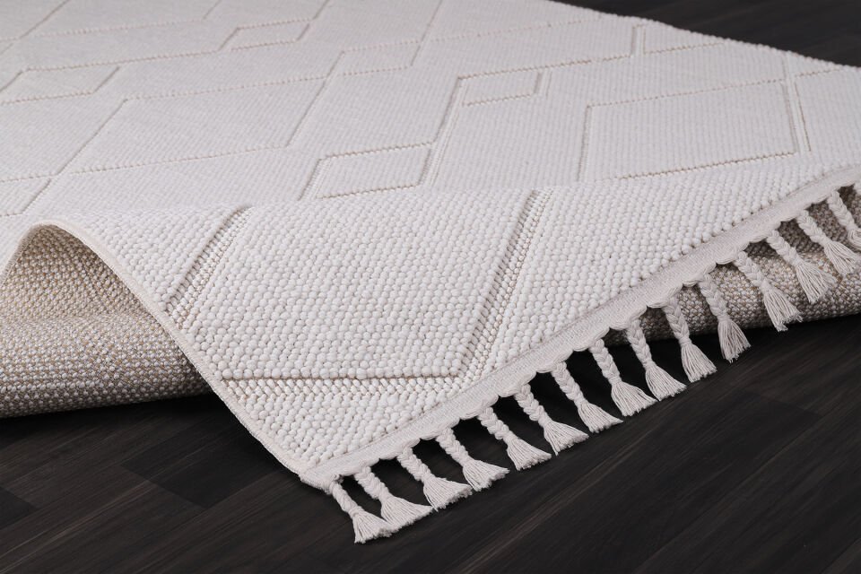 CARİNA 8312C BEYAZ-BEYAZ DEKORATİF MAKİNE HALISI