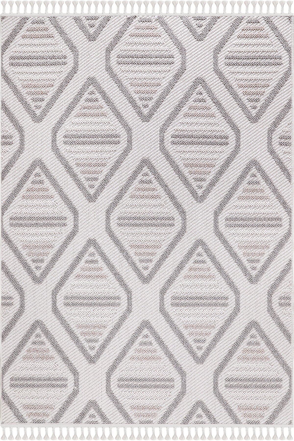 CARINA 8352B WHITE-BEIGE DECORATIVE MACHINE CARPET