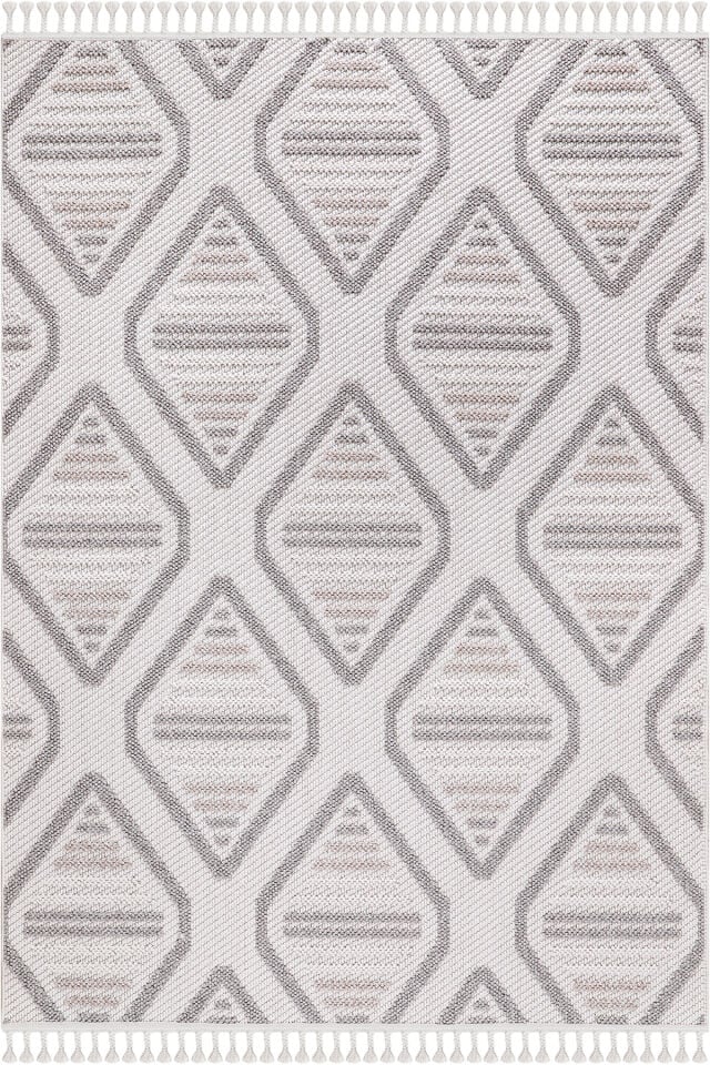 CARINA 8352B WHITE-BEIGE DECORATIVE MACHINE CARPET