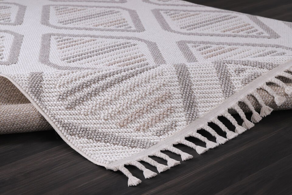 CARİNA 8352B BEYAZ-BEJ DEKORATİF MAKİNE HALISI