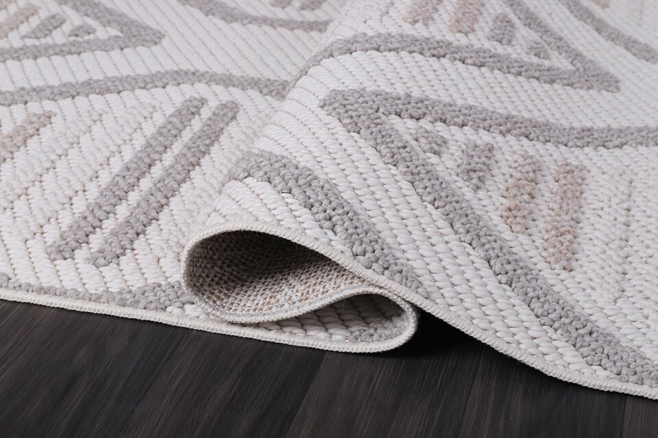 CARINA 8352B WHITE-BEIGE DECORATIVE MACHINE CARPET