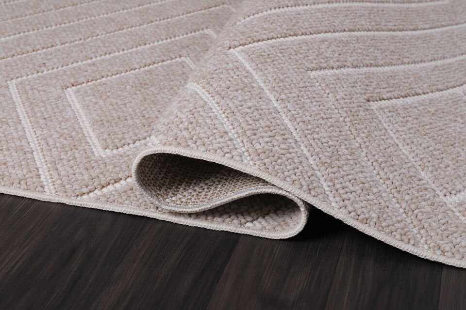 CARİNA 8360D BEJ-BEYAZ DEKORATİF MAKİNE HALISI