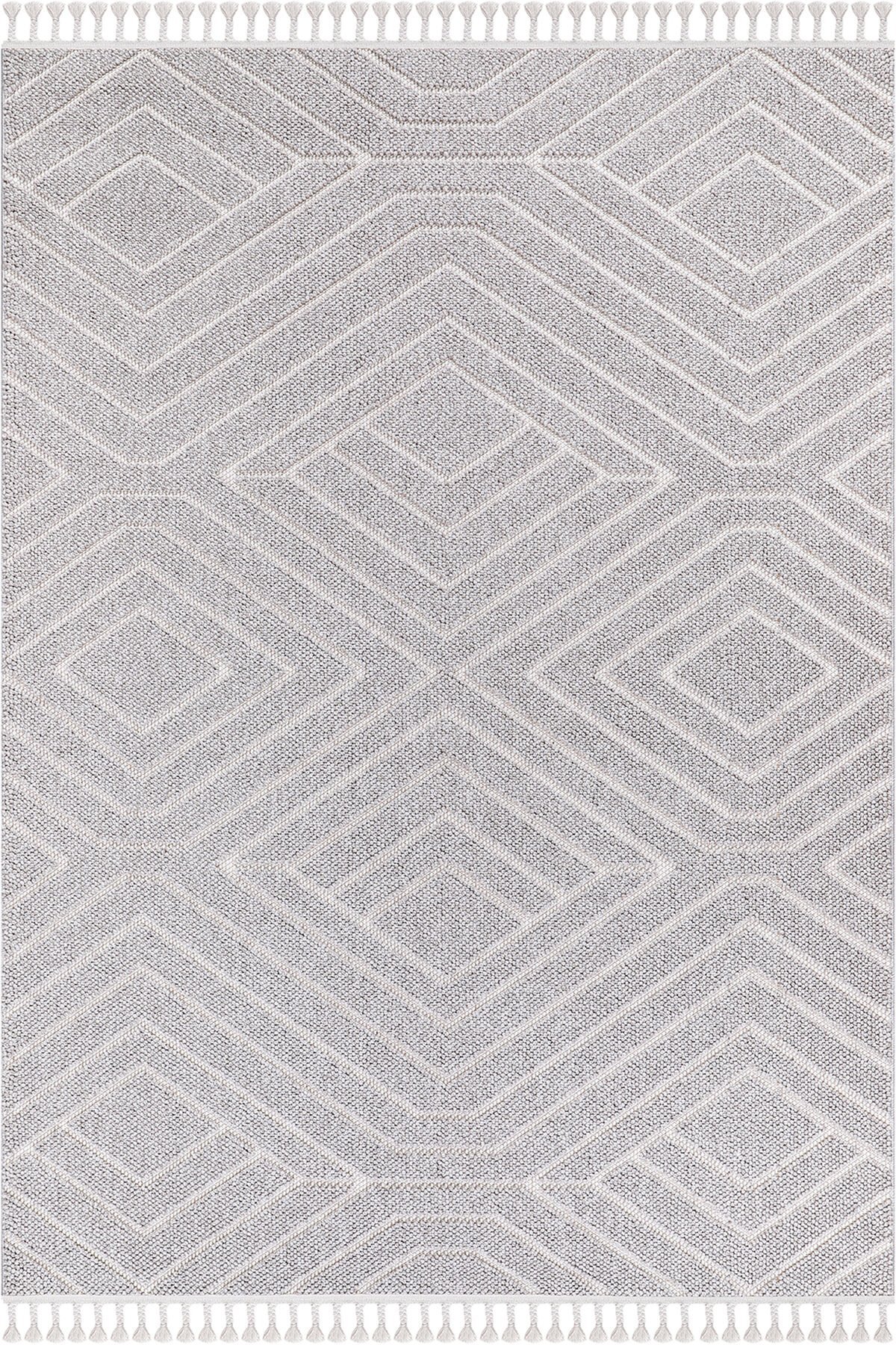 سجادة كارينا للديكور 8360 جرام باللون الرمادي والأبيض