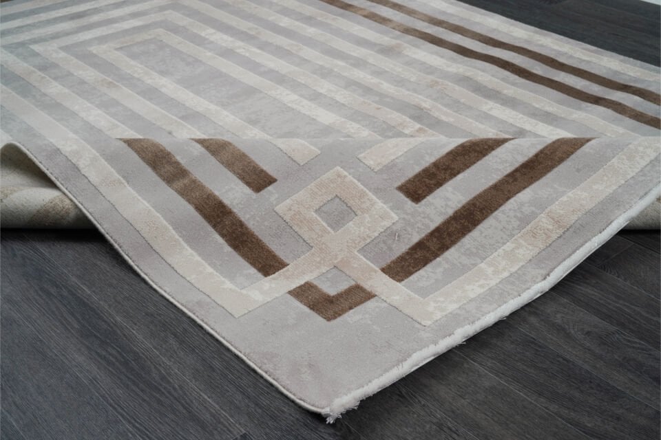 ASPENDOS MODERN 4221K GRİ-KAHVE AKRİLİK MAKİNA HALISI