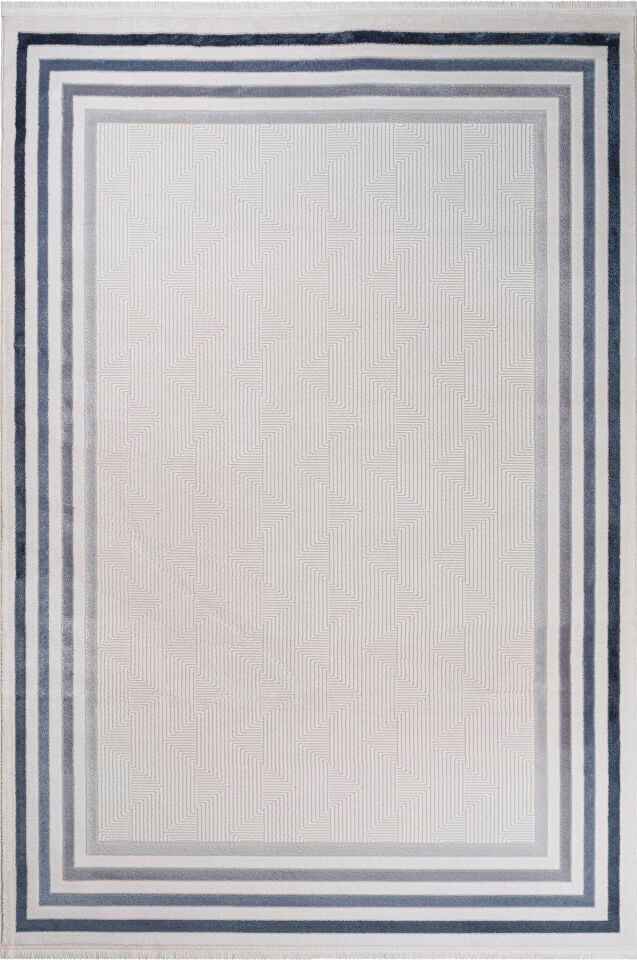 SENTO 2335L CREAM-NAVIC BLUE ACRYLIC MACHINE CARPET