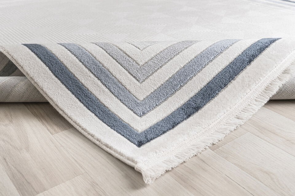 SENTO 2335L KREM-LACİVERT AKRİLİK MAKİNE HALISI