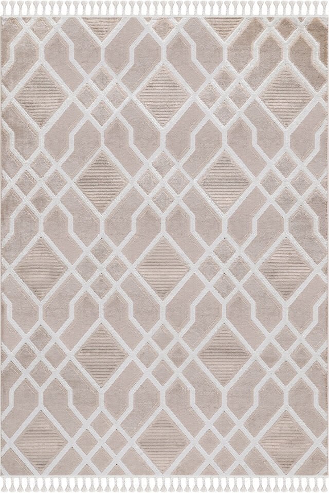 EYLÜL B675D BEIGE-CREAM DEKORATİF MAKİNE HALISI