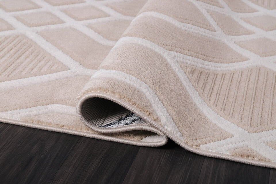 EYLÜL B675D BEIGE-CREAM DEKORATİF MAKİNE HALISI