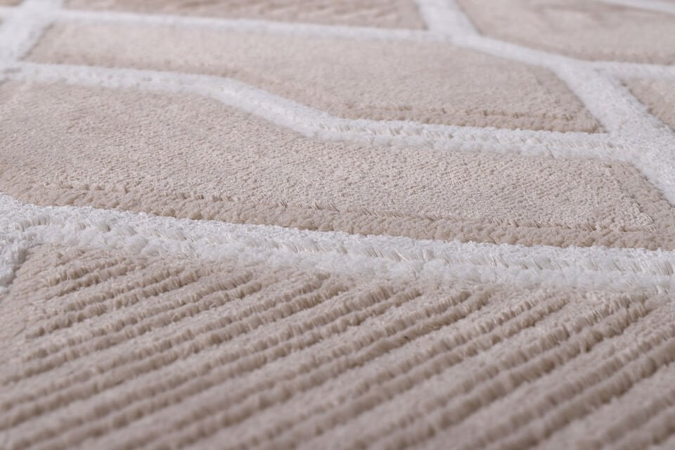 EYLÜL B675D BEIGE-CREAM DEKORATİF MAKİNE HALISI