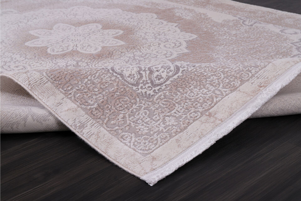 ASPENDOS KLASİK 4193B GRİ-BEJ AKRİLİK MAKİNA HALISI