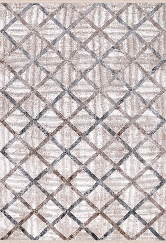 ALMOSS MOCCA TARZ 5273D BEYAZ-GRİ MAKİNE HALISI