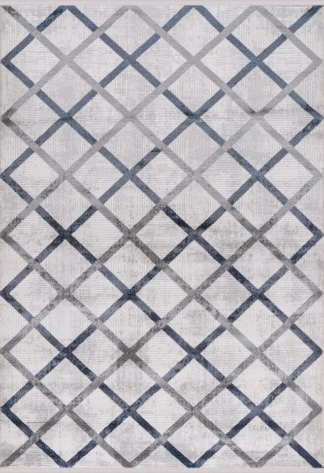 ALMOSS MOCCA TARZ 5273M A.GRİ-MAVİ MAKİNE HALISI