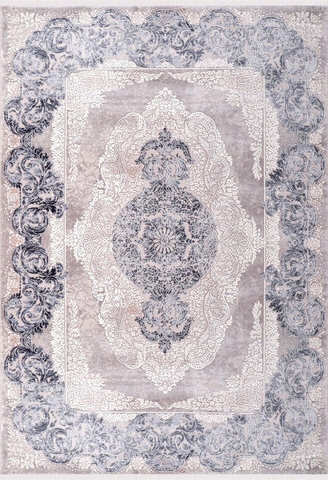 ASPENDOS KLASİK 4196M GRİ-MAVİ AKRİLİK MAKİNA HALISI