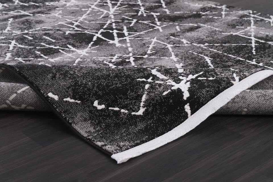 ASPENDOS MODERN 4392A SİYAH-BEYAZ AKRİLİK MAKİNA HALISI