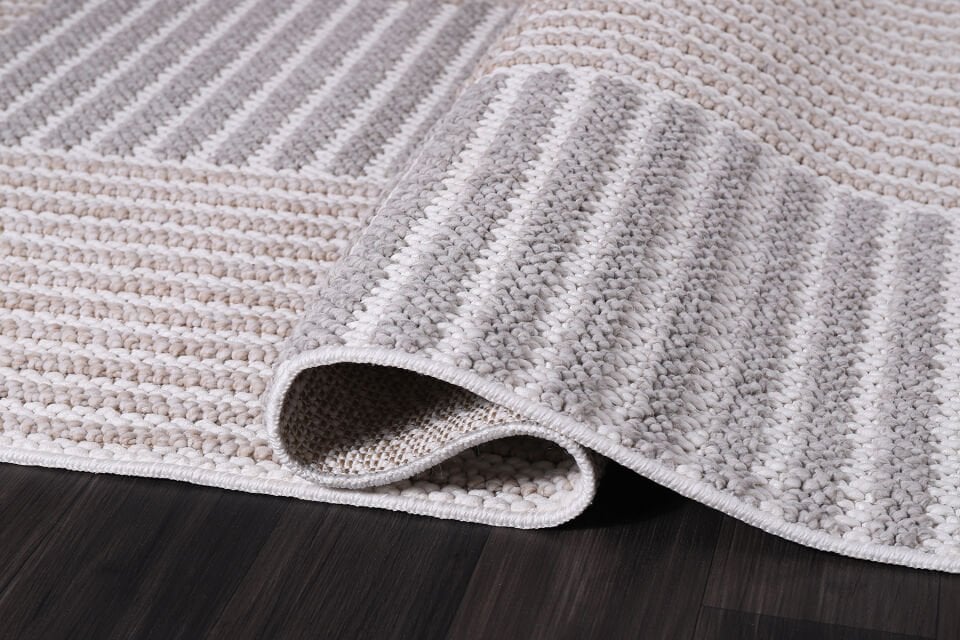 CARİNA 8339B BEYAZ-BEJ DEKORATİF MAKİNE HALISI